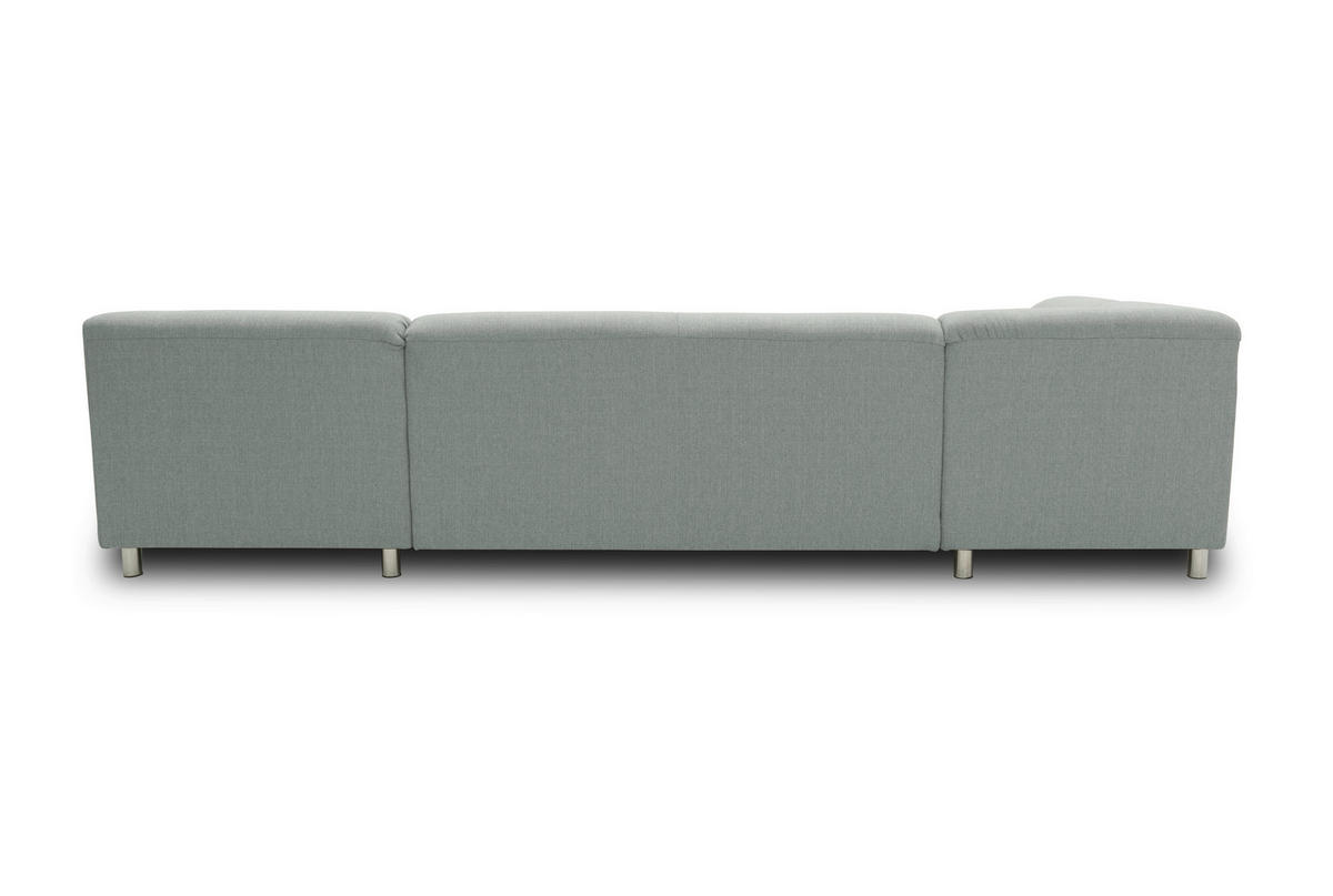 WOHNLANDSCHAFT Silberfarben Webstoff  - Chromfarben/Silberfarben, KONVENTIONELL, Textil/Metall (194/308/150cm) - MID.YOU