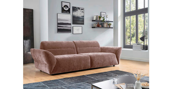 BIGSOFA Chenille Rosa - Schwarz/Rosa, KONVENTIONELL, Kunststoff/Textil (300/91/116cm) - Cantus
