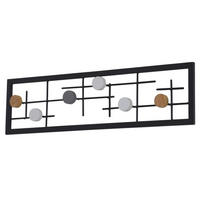 WANDGARDEROBE  in teilmassiv Multicolor, Schwarz  - Multicolor/Schwarz, Design, Holzwerkstoff/Metall (6/60/16cm) - MID.YOU