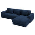 ECKSOFA in Cord Dunkelblau  302/182 cm  - Schwarz/Dunkelblau, MODERN, Kunststoff/Textil (302/182cm) - Carryhome