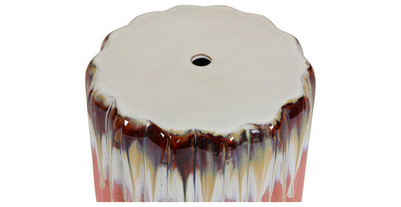 BEISTELLTISCH 32/32/45 cm Braun, Rosa, Weiß rund  - Braun/Rosa, Design, Keramik (32/32/45cm) - Carryhome