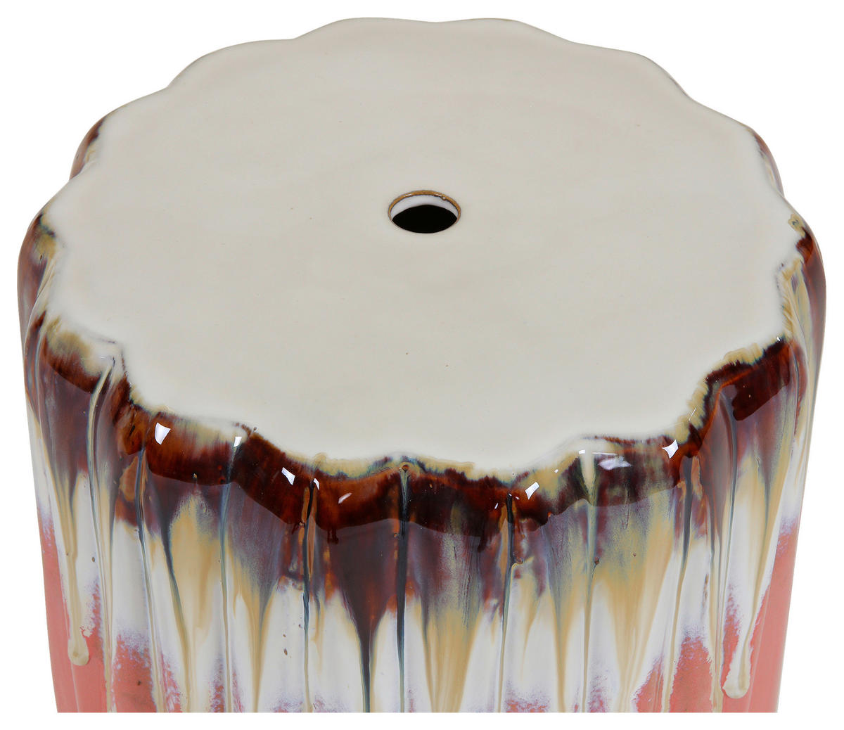 ODKLÁDACÍ STOLEK, hnědá, růžová, bílá - bílá/růžová, Design, keramika (32/32/45cm) - Carryhome