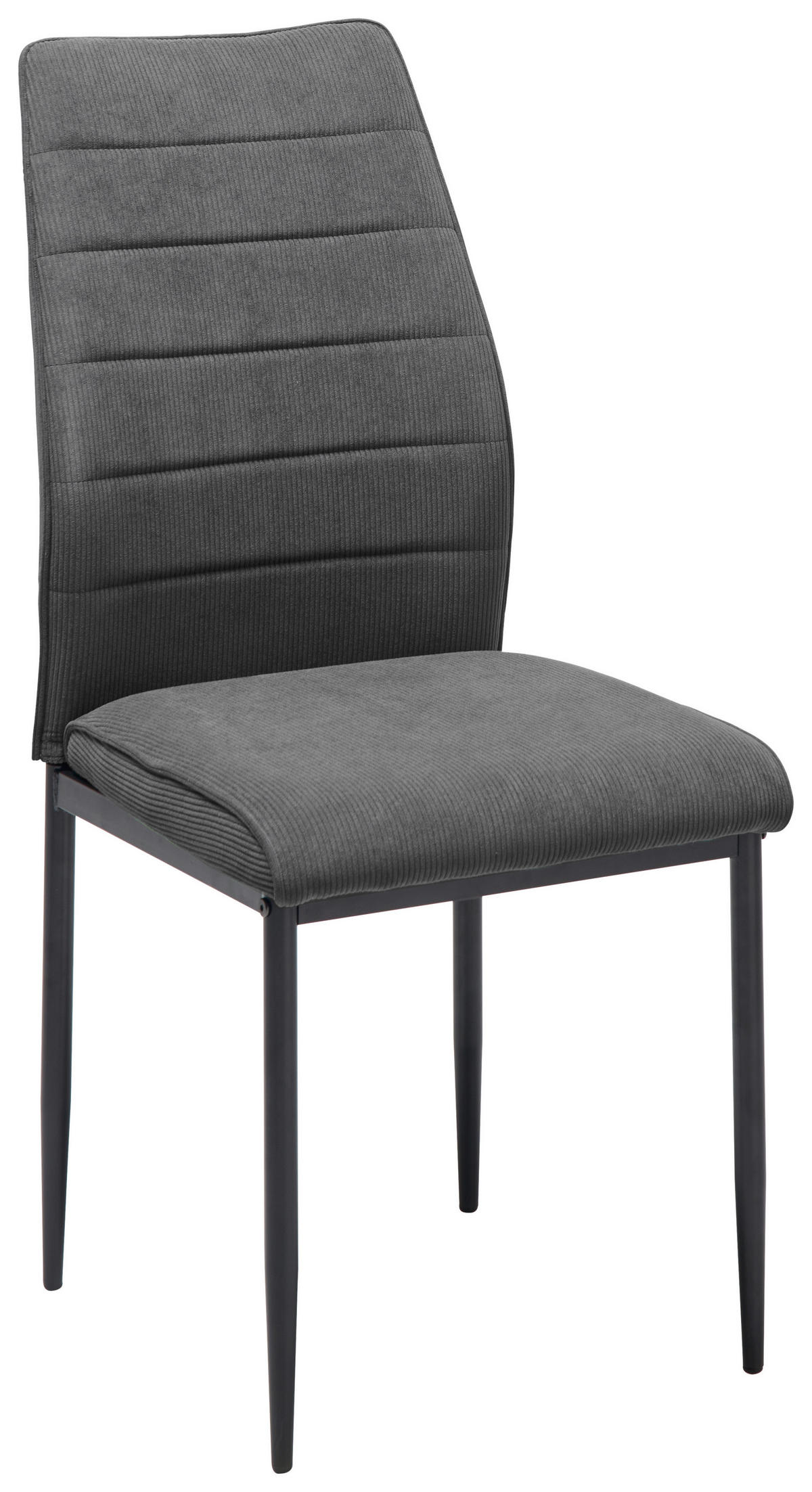 STUHL  in Eisen Cord Metall, Textil  - Schwarz/Grau, LIFESTYLE, Textil/Metall (44/96/58cm) - Livetastic