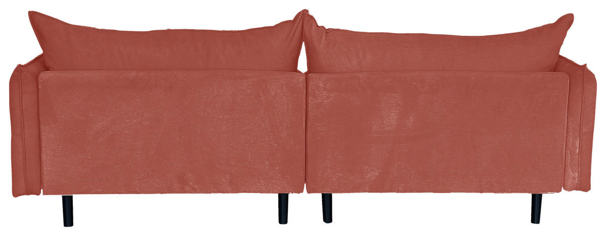 2-SITZER-SOFA Cord Koralle  - Koralle/Schwarz, Design, Kunststoff/Textil (262/91/115cm) - MID.YOU
