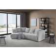 ECKSOFA in Chenille Hellgrau  180/315 cm  - Hellgrau/Schwarz, MODERN, Kunststoff/Textil (180/315cm) - Hom`in