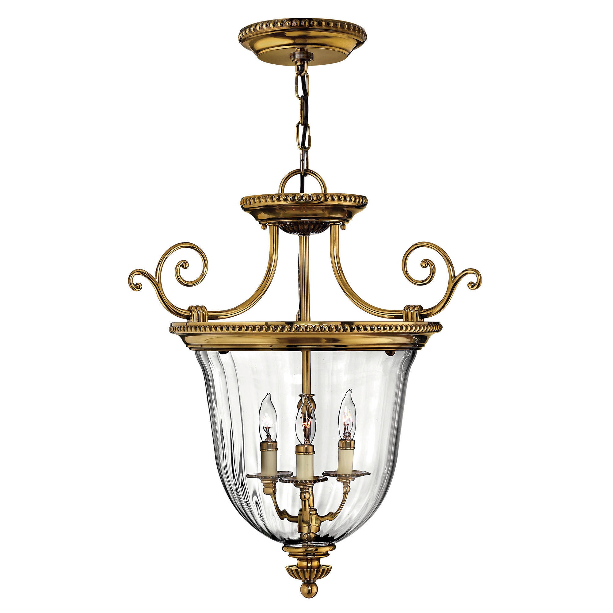 HÄNGELEUCHTE 53.9/66 cm  - Messingfarben, KONVENTIONELL, Glas/Metall (53.9/66cm) - Elstead Lighting