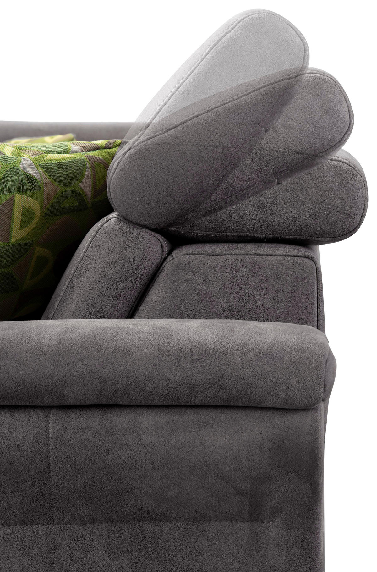 ECKSOFA in Mikrofaser Anthrazit  - Eichefarben/Anthrazit, Konventionell, Holz/Textil (194/245cm) - Sit & More