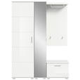 GARDEROBE 4-teilig  in 140/191/37 cm  - Weiß Hochglanz/Weiß, Design, Glas/Holzwerkstoff (140/191/37cm) - Xora