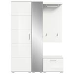 GARDEROBE 4-teilig  in 140/191/37 cm  - Weiß Hochglanz/Weiß, Design, Glas/Holzwerkstoff (140/191/37cm) - Xora