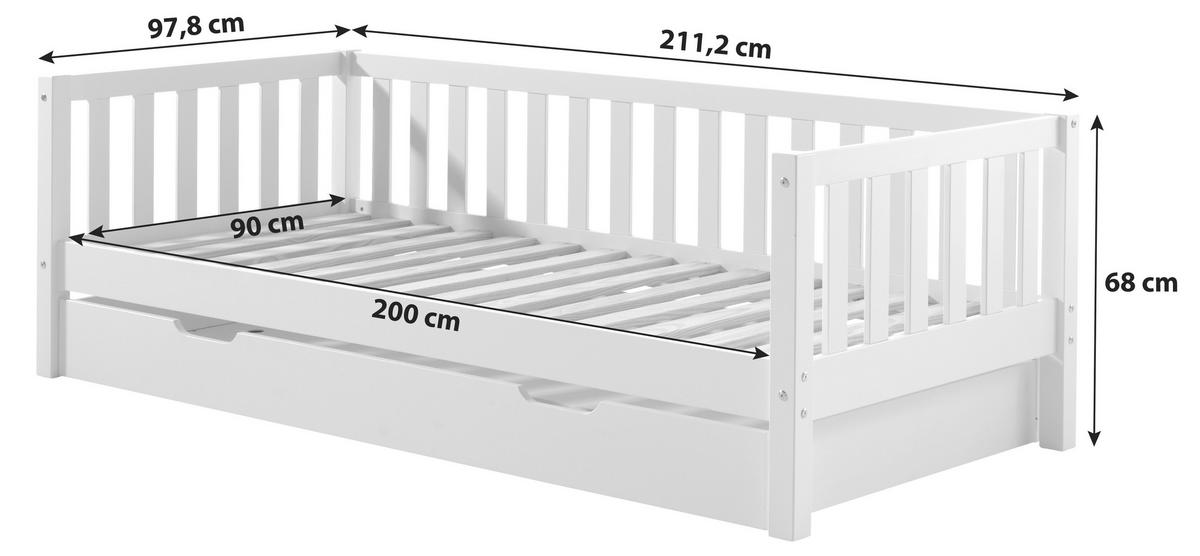 AUSZIEHBETT 90/200 cm  in Kieferfarben  - Kieferfarben, MODERN, Holz/Holzwerkstoff (90/200cm) - MID.YOU