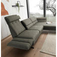 ECKSOFA in Flachgewebe Grün  279-327/176-217 cm  - Schwarz/Grün, Design, Textil/Metall (279-327/176-217cm) - Dieter Knoll
