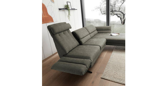 ECKSOFA in Flachgewebe Grün 279-327/176-217 cm - Schwarz/Grün, Design, Textil/Metall (279-327/176-217cm) - Dieter Knoll