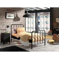KINDER-/JUNIORBETT 90/200 cm  in Schwarz  - Schwarz, MODERN, Holz/Metall (90/200cm) - MID.YOU