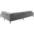 ECKSOFA inkl. Sitzvorzug in Cord Dunkelgrau  - Dunkelgrau/Schwarz, Design, Textil/Metall (321/216cm) - Hom`in