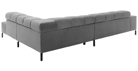 ECKSOFA in Cord Dunkelgrau  - Dunkelgrau/Schwarz, Design, Textil/Metall (321/216cm) - Hom`in