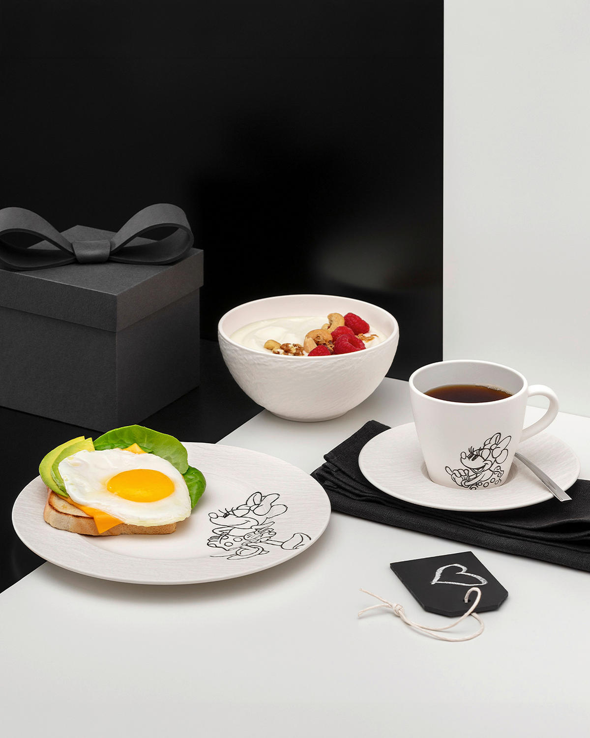 FRÜHSTÜCKSSERVICE ManRock Mickey Mouse 4-teilig  - Weiß, Basics, Keramik - Villeroy & Boch