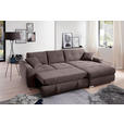 ECKSOFA in Mikrofaser Braun 276/193 cm - Chromfarben/Braun, MODERN, Kunststoff/Textil (276/193cm) - Hom`in