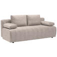 SCHLAFSOFA in Flachgewebe Naturfarben  - Schwarz/Naturfarben, MODERN, Kunststoff/Textil (194/78-87/92cm) - Xora