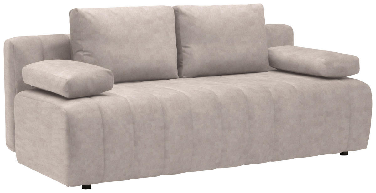SCHLAFSOFA in Flachgewebe Naturfarben  - Schwarz/Naturfarben, Modern, Kunststoff/Textil (194/78-87/92cm) - Xora