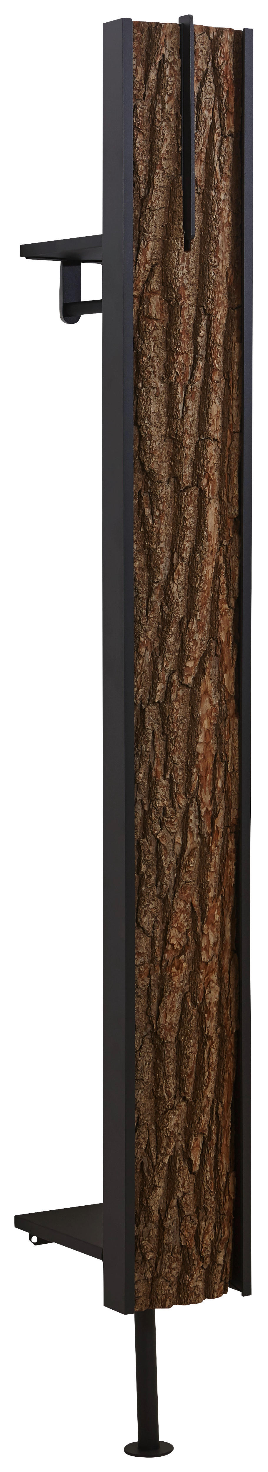 WANDGARDEROBE Kerneiche vollmassiv Anthrazit, Eichefarben  - Eichefarben/Anthrazit, Design, Holz/Metall (20/191/28cm) - Valnatura