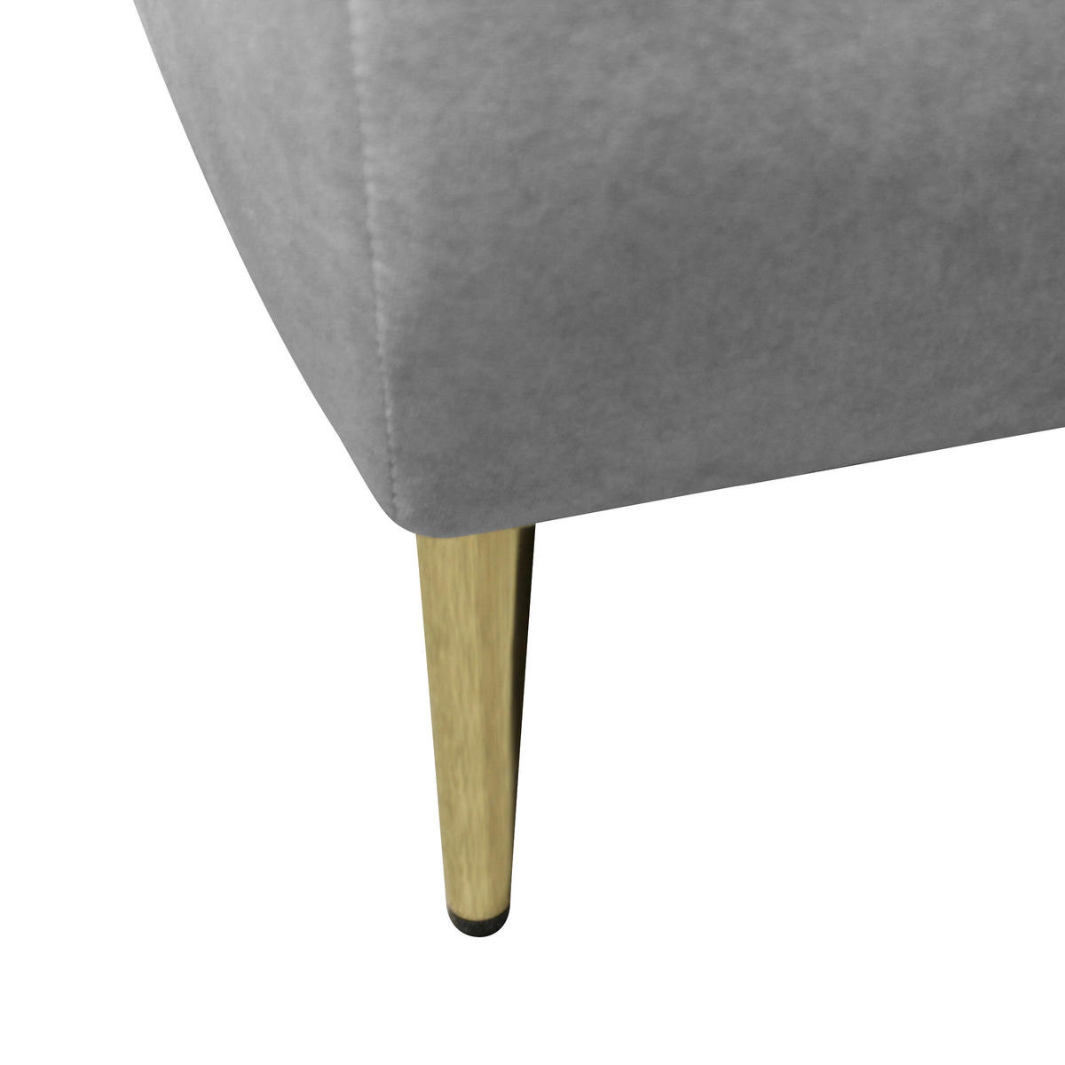 SCHLAFSOFA in Velours Hellgrau  - Goldfarben/Hellgrau, Design, Textil/Metall (200/90/97cm) - MID.YOU