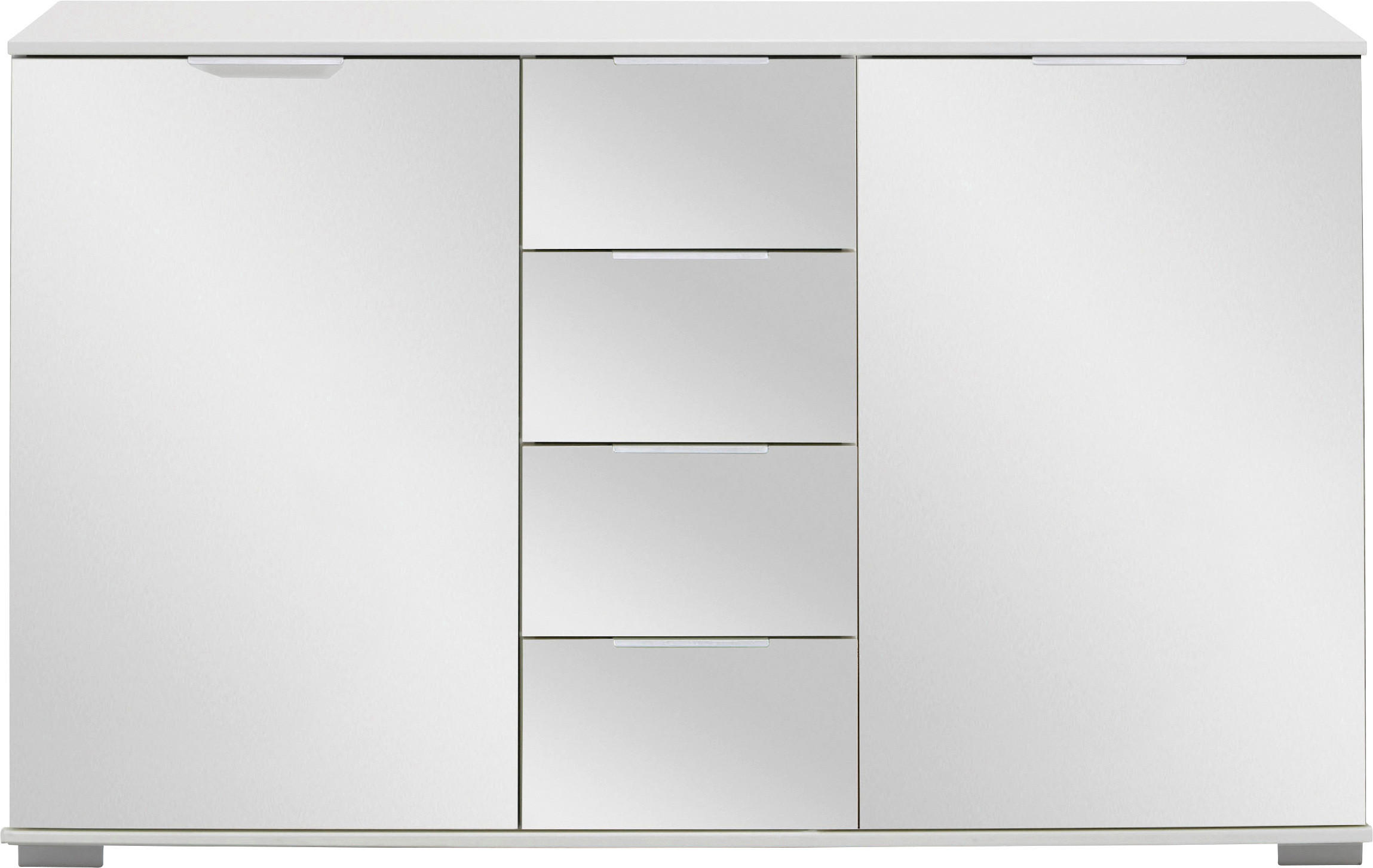 ANRICHTE - Alufarben/Weiß, Design, Glas/Holzwerkstoff (130/83/41cm) - Livetastic