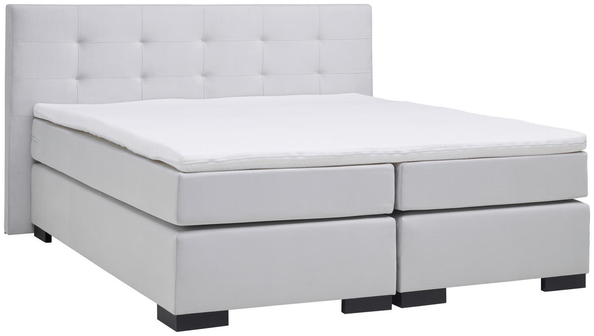 BOXSPRINGOVÁ POSTEĽ, 180/200 cm, sivá - čierna/sivá, Modern, kartón/drevo (180/200cm) - MID.YOU