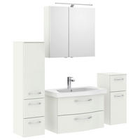 BADEZIMMER 5-teilig  in 142 cm  - Chromfarben/Weiß Hochglanz, KONVENTIONELL, Glas/Keramik (142cm) - Pelipal
