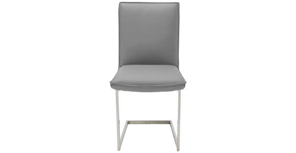 SCHWINGSTUHL  in Nickel Echtleder pigmentiert  - Edelstahlfarben/Beige, Design, Leder/Metall (48/93/65cm) - Ambiente