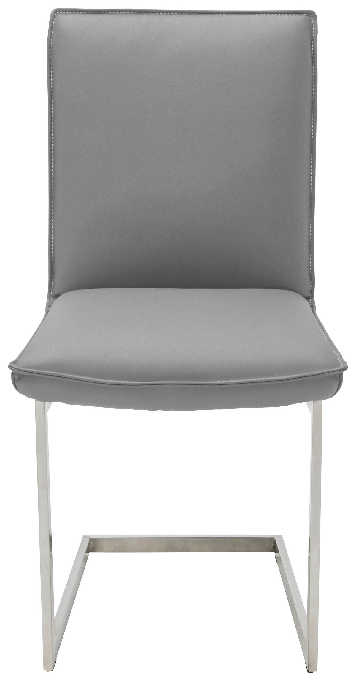 SCHWINGSTUHL  in Nickel Echtleder pigmentiert  - Edelstahlfarben/Beige, Design, Leder/Metall (48/93/65cm) - Ambiente