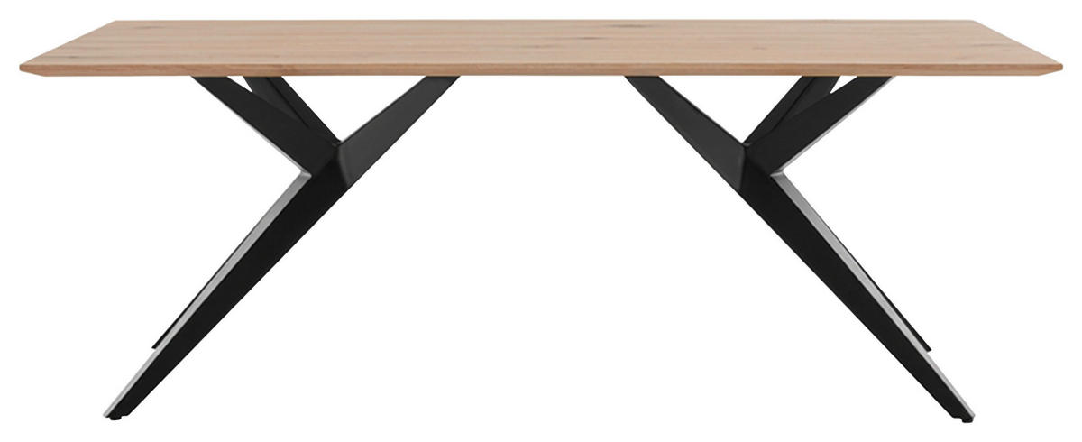 ESSTISCH 180/100/76 cm Echtholz  Holz in verschiedenen Holzarten erhältlich rechteckig Eiche Bianco  - Eiche Bianco/Schwarz, Design, Holz/Metall (180/100/76cm) - Musterring