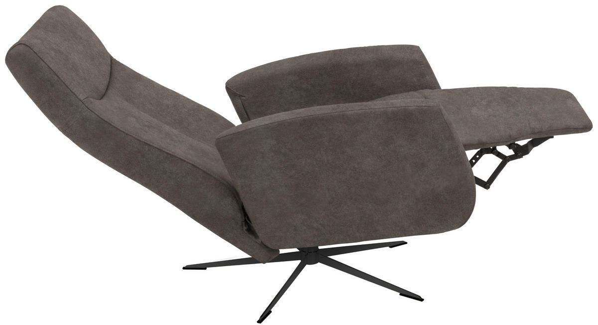 RELAXSESSEL in Textil Anthrazit  - Anthrazit/Schwarz, Design, Textil/Metall (73/105/82cm) - Welnova