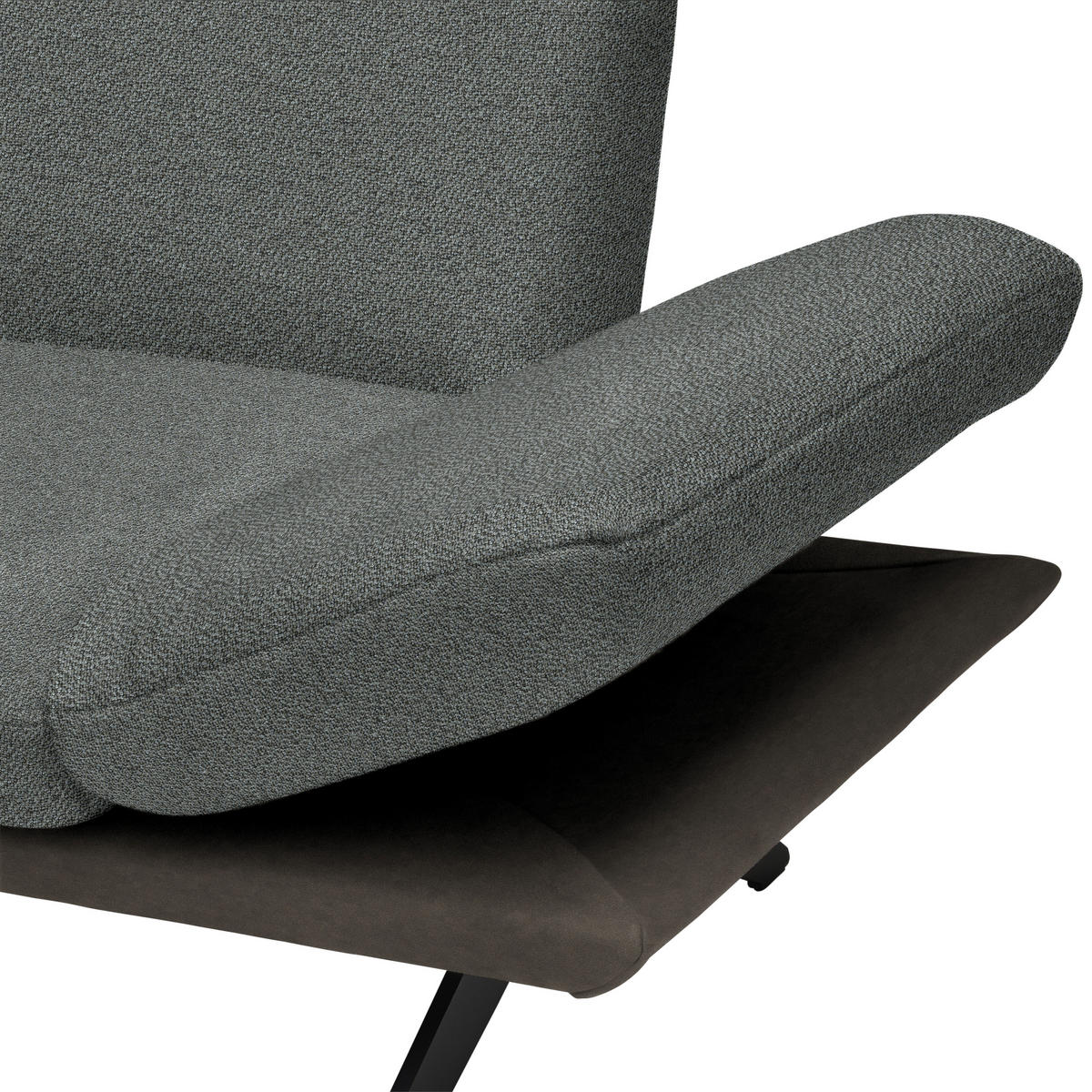 ECKSOFA in Flachgewebe Dunkelgrau  - Dunkelgrau/Schwarz, Design, Textil/Metall (239/270cm) - Koinor