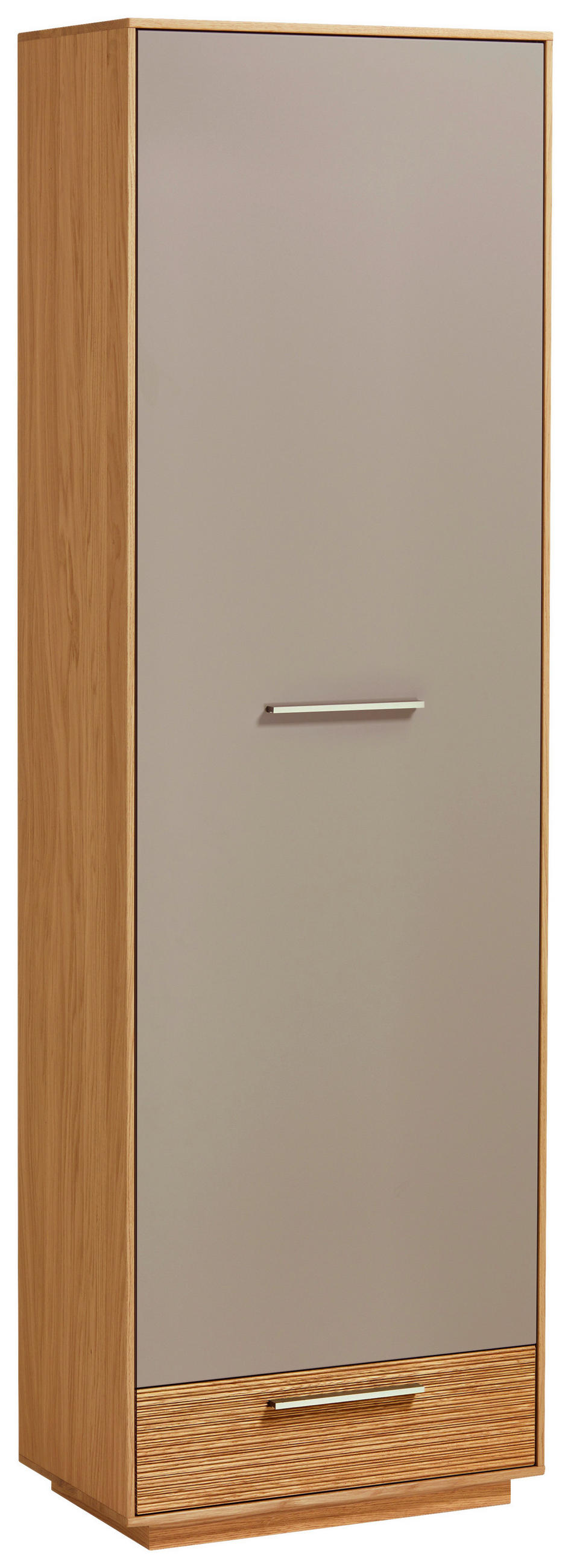 GARDEROBENSCHRANK Eiche furniert, massiv, teilmassiv Taupe, Eichefarben - Taupe/Eichefarben, Design, Holz/Metall (60/193/37cm)