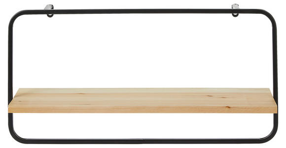 WANDREGAL Tanne massiv Schwarz  - Schwarz, Basics, Holz/Metall (60/15/30cm) - Ambia Home