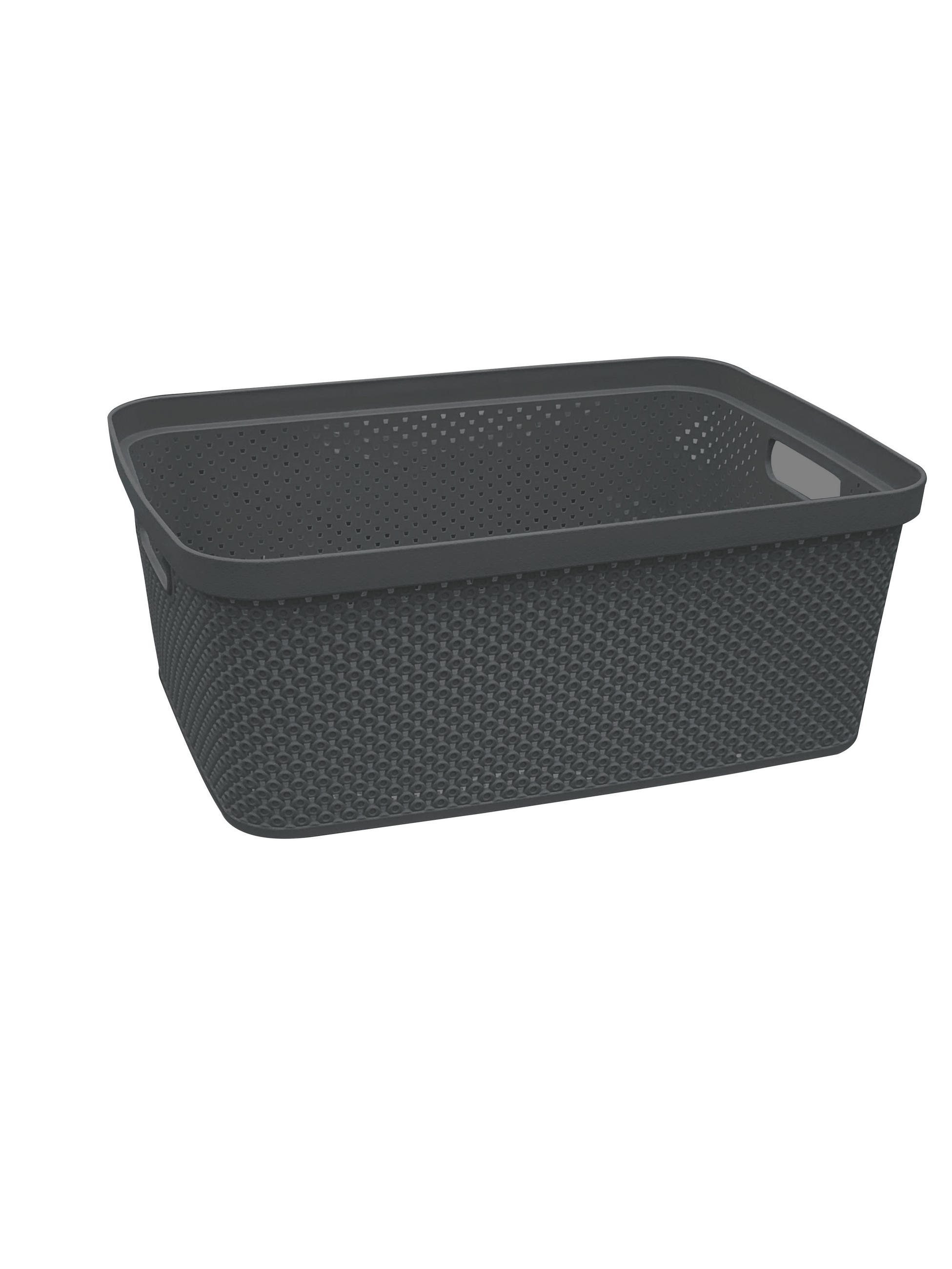 KUTIJA ZA ODLAGANJE 27,5/38,5/15 cm - tamno siva, Basics, plastika (27,5/38,5/15cm) - Homeware