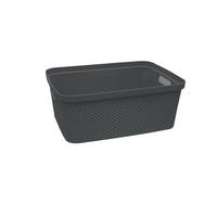 AUFBEWAHRUNGSBOX    27,5/38,5/15 cm  - Dunkelgrau, Basics, Kunststoff (27,5/38,5/15cm) - Homeware