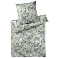 BETTWÄSCHESET Monkeys Satin 160/210 cm  65 cm/100 cm  - Grün, Basics, Textil (160/210cm) - Elegante