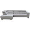 ECKSOFA in Chenille Hellgrau  - Chromfarben/Hellgrau, Design, Textil (207/301cm) - Xora