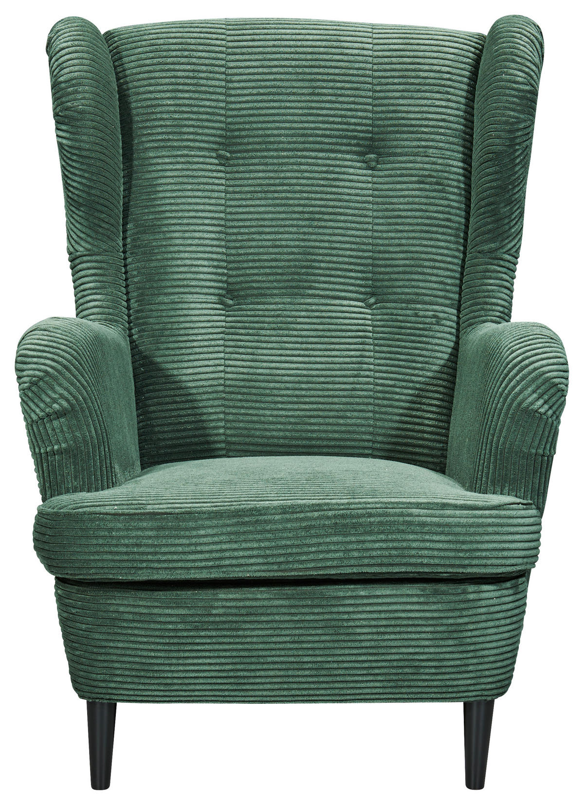 OHRENSESSEL Cord Dunkelgrün  - Dunkelgrün/Schwarz, Basics, Holz/Textil (78/102/98cm) - Carryhome