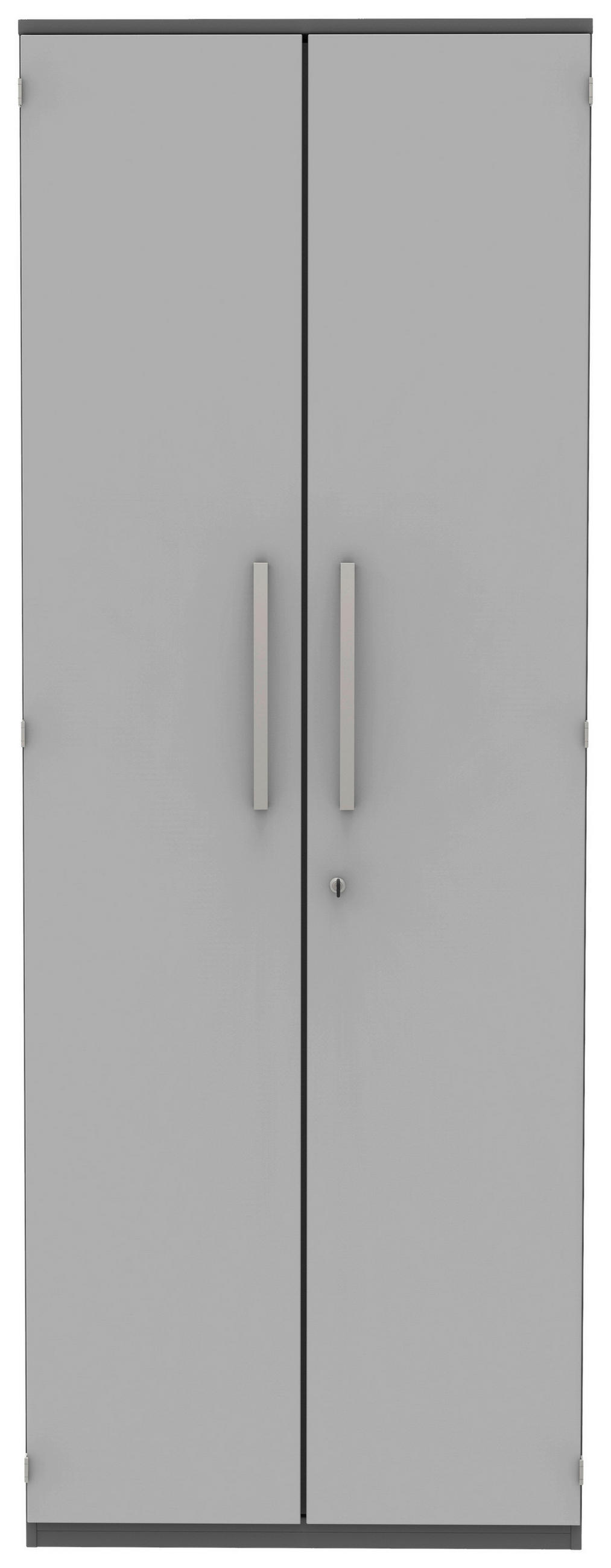 AKTENSCHRANK Anthrazit, Hellgrau  - Anthrazit/Hellgrau, KONVENTIONELL, Holzwerkstoff (80/217,4/43cm) - Moderano