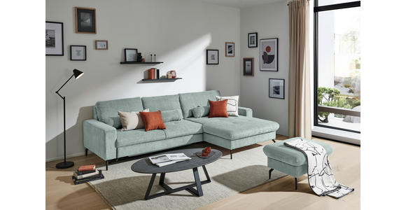 ECKSOFA in Cord, Velours Grau - Schwarz/Grau, Design, Textil/Metall (302/180cm) - Venda