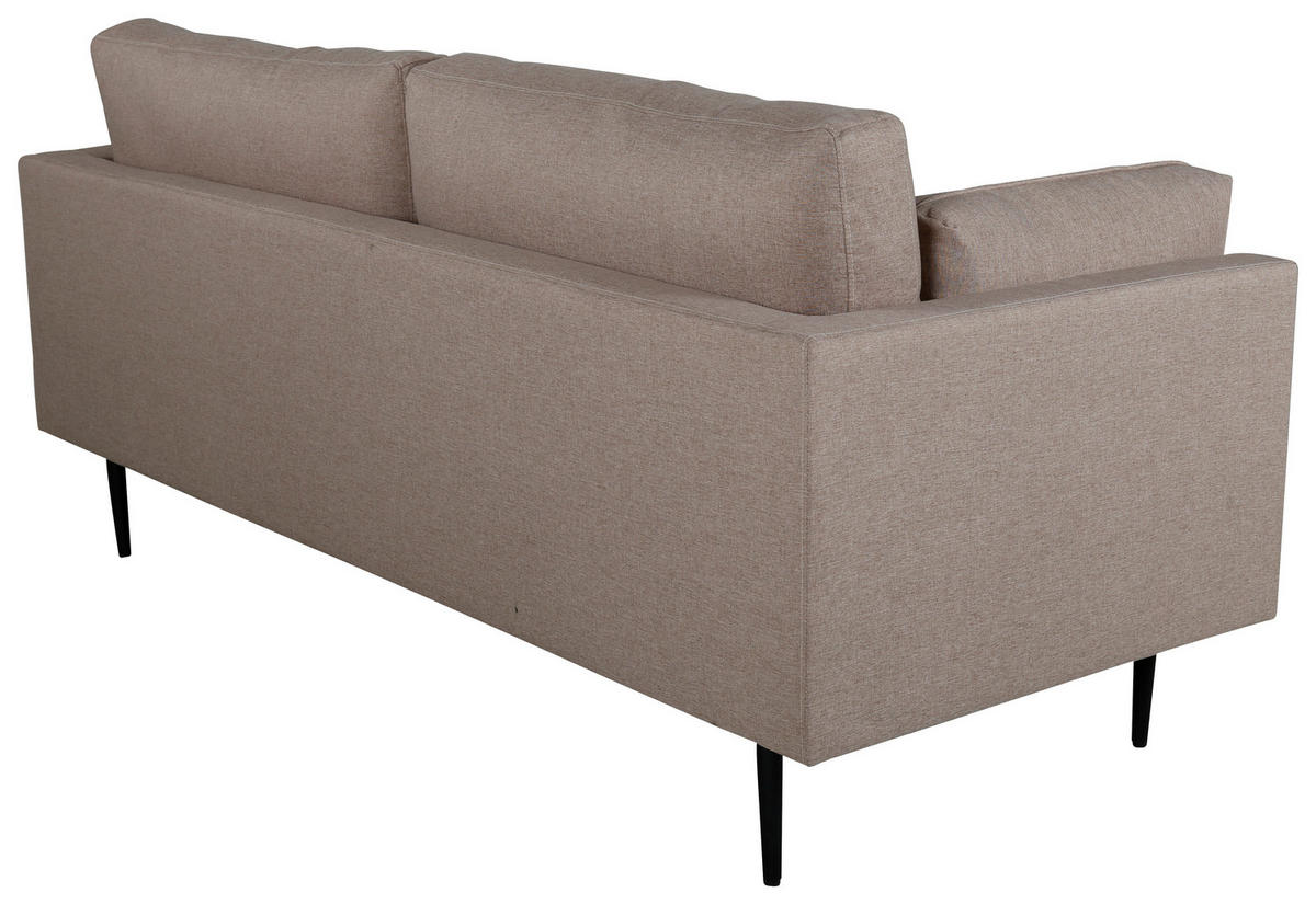 2-SITS SOFFA i metall, textil svart, ljusbrun  - brun/ljusbrun, Design, metall/textil (203/84/90cm) - Livetastic