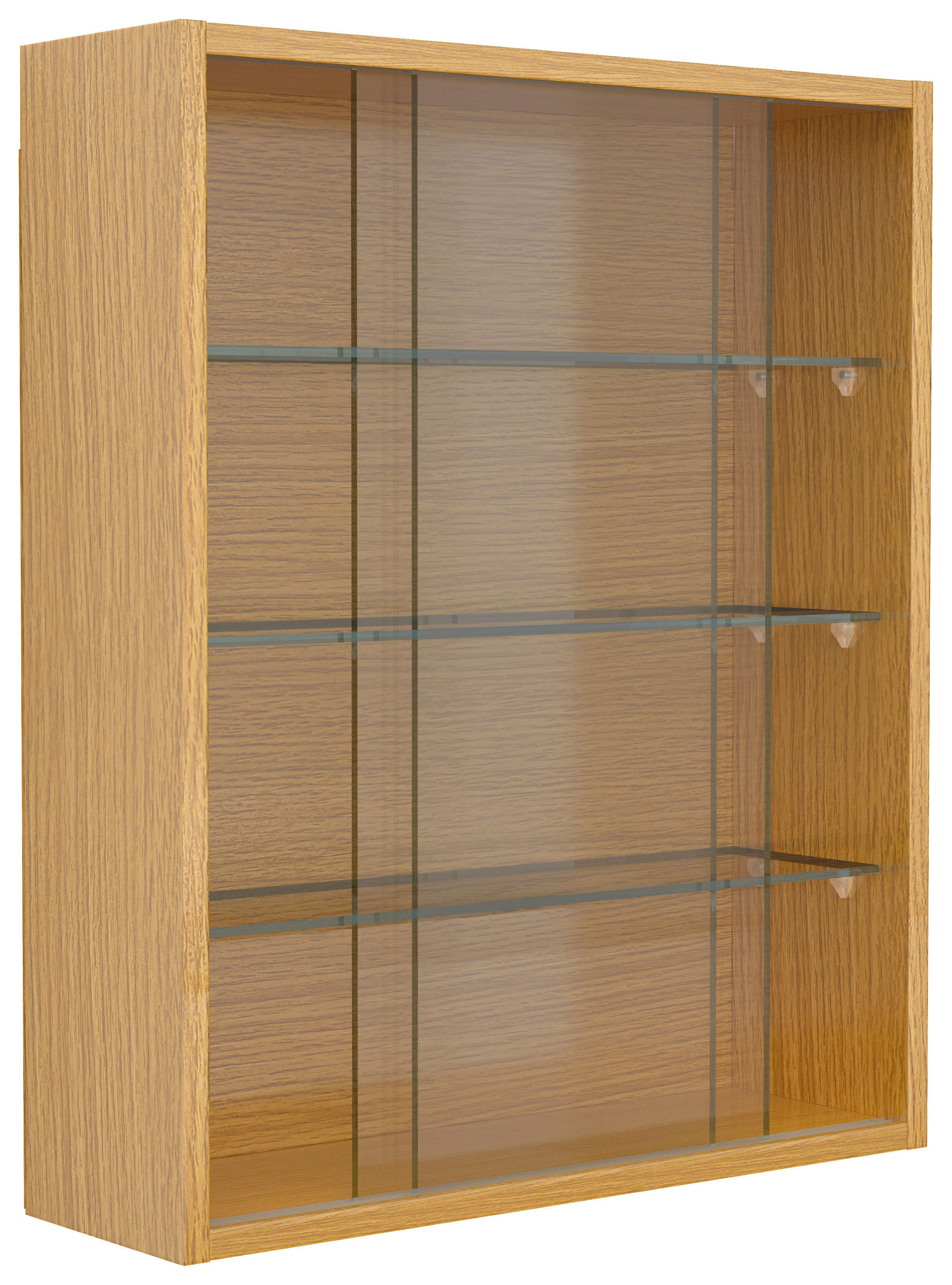 HÄNGEVITRINE Drivalo in Honigeiche  - Honigeiche/Transparent, Design, Glas/Holzwerkstoff (50/60/15cm) - MID.YOU