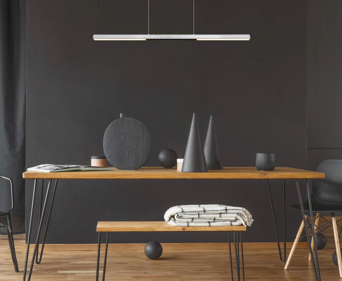 ZÁVĚSNÉ LED SVÍTIDLO, 120/8/150 cm - bílá/průhledné, Design, kov/plast (120/8/150cm) - Globo