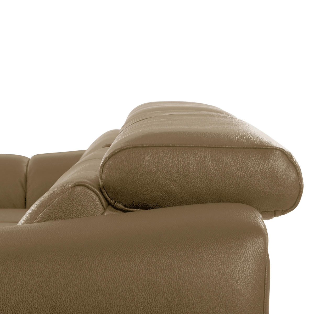 ECKSOFA AVEIRO Mokka Echtleder Bettkasten, Kopfteilverstellung, Sitzvorzug  - Schwarz/Mokka, Design, Leder/Kunststoff (177/274cm) - Livetastic