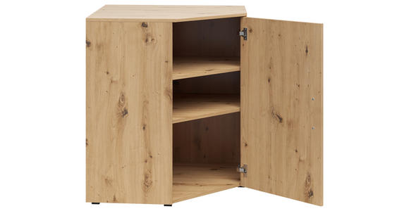 ECKKOMMODE 101/83/71 cm in Eiche Artisan - Anthrazit/Schwarz, MODERN, Holzwerkstoff/Kunststoff (101/83/71cm) - Carryhome