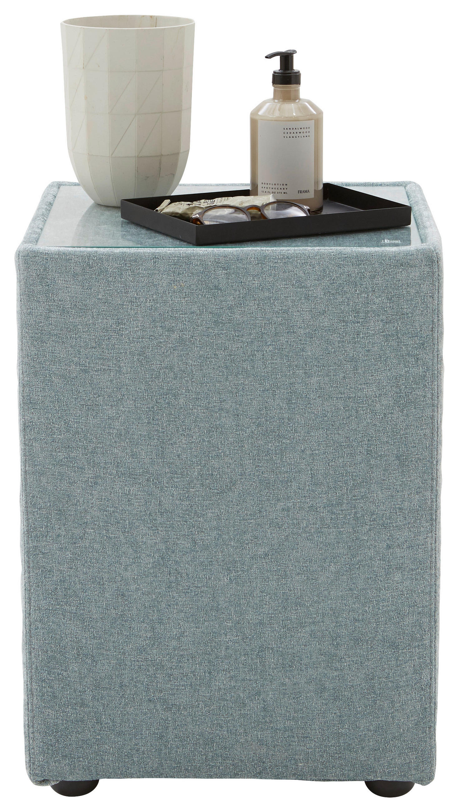 NACHTSCHRANK 42/58/42 cm  - Blaugrau, Trend, Glas/Textil (42/58/42cm) - Esposa