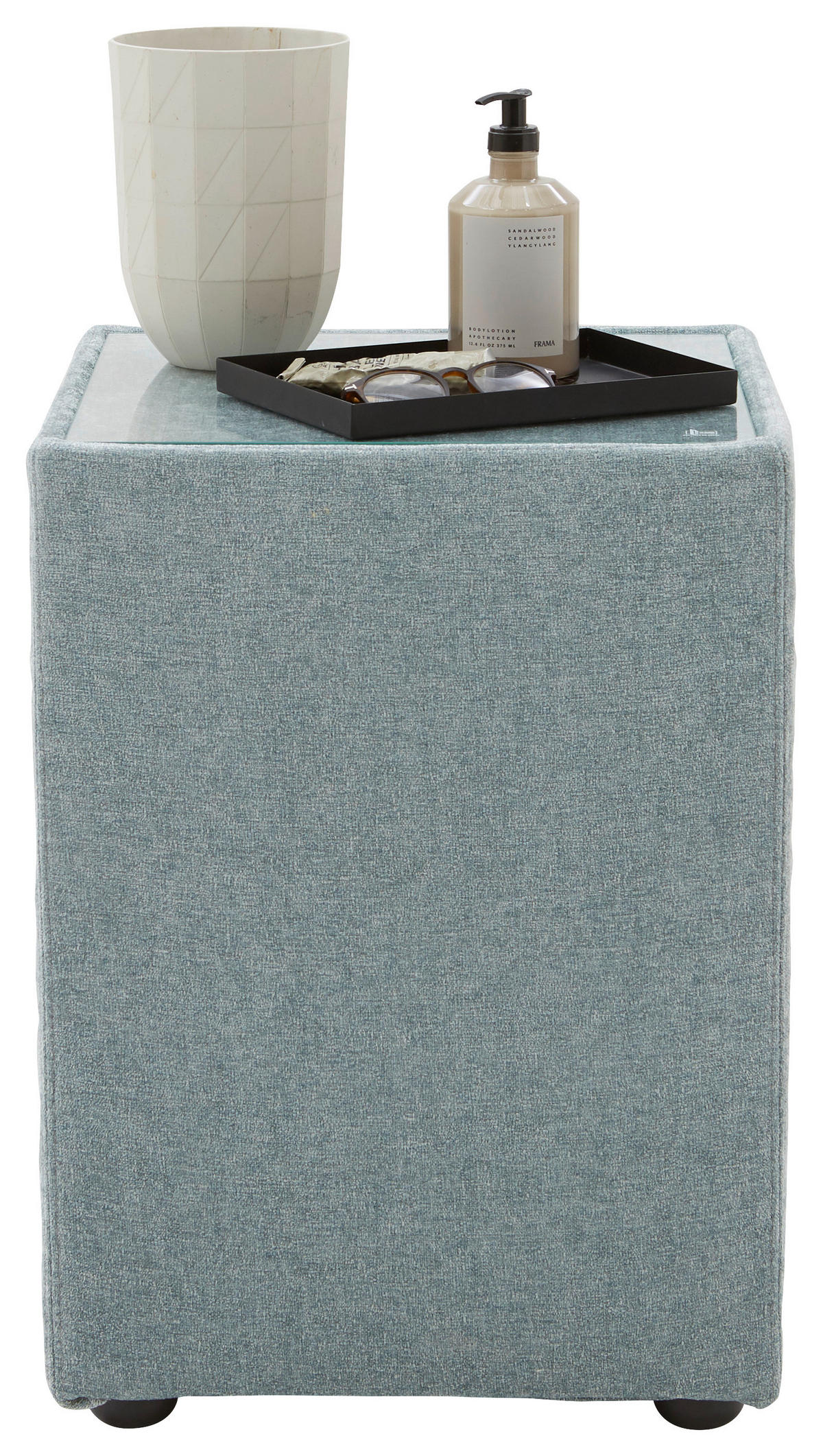 NACHTSCHRANK 42/58/42 cm  - Blaugrau, Trend, Glas/Textil (42/58/42cm) - Esposa