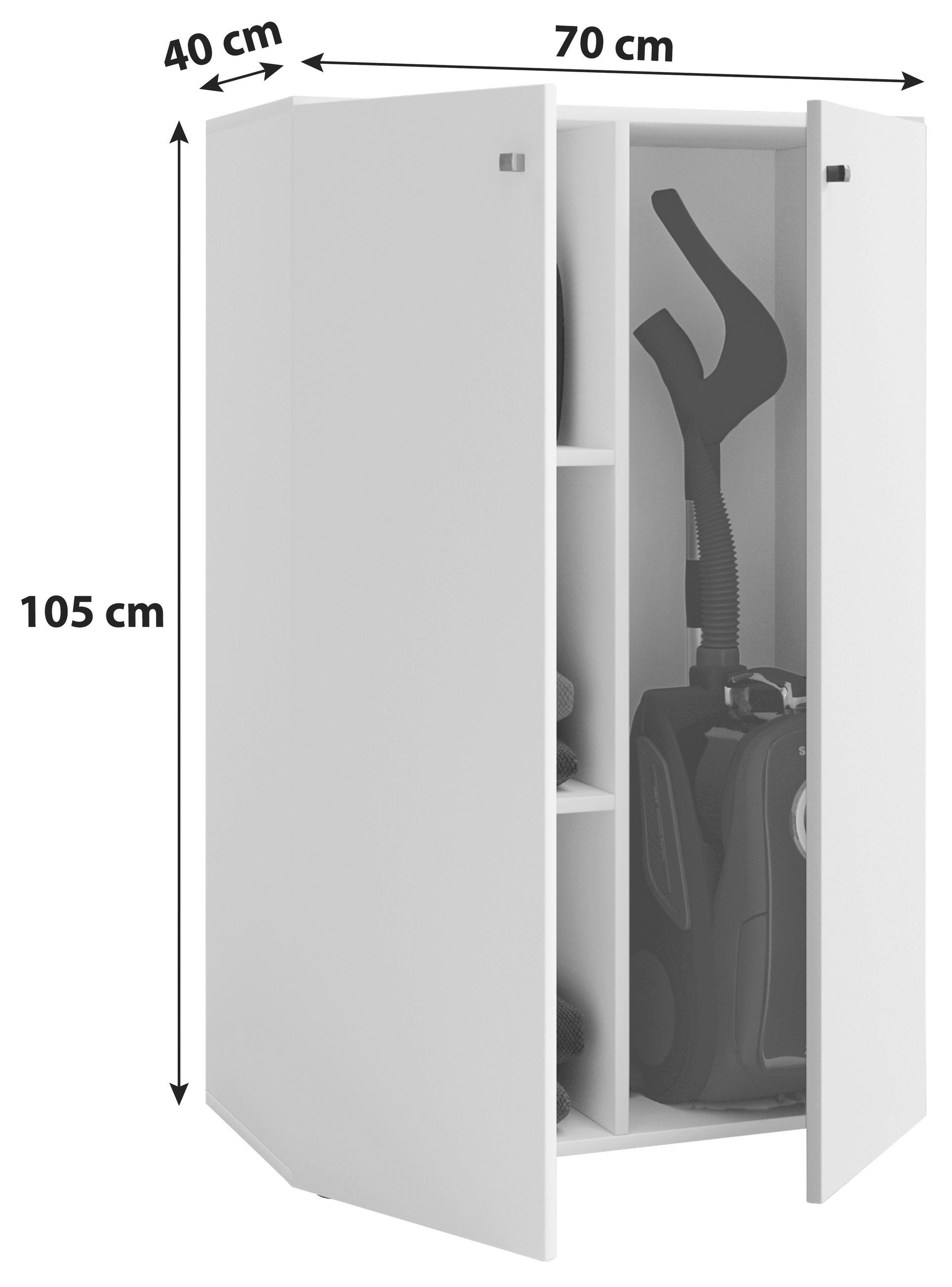 BYRÅ 70/105/39 cm  - bokfärgad/silver, Basics, trämaterial/plast (70/105/39cm) - MID.YOU